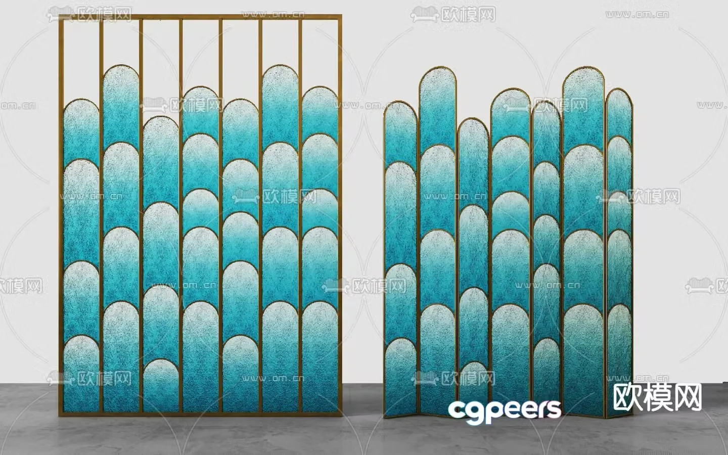 New Chinese-style screen partition 3D model