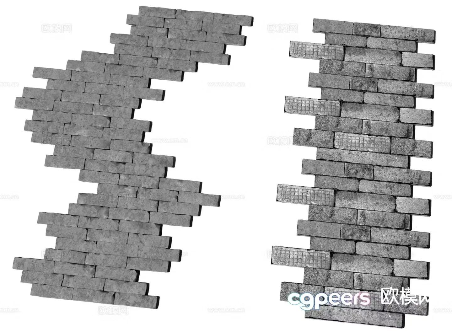 Chinese Tingbu Stone Old Stone Road Bluestone Tourist Trail 3D Model
