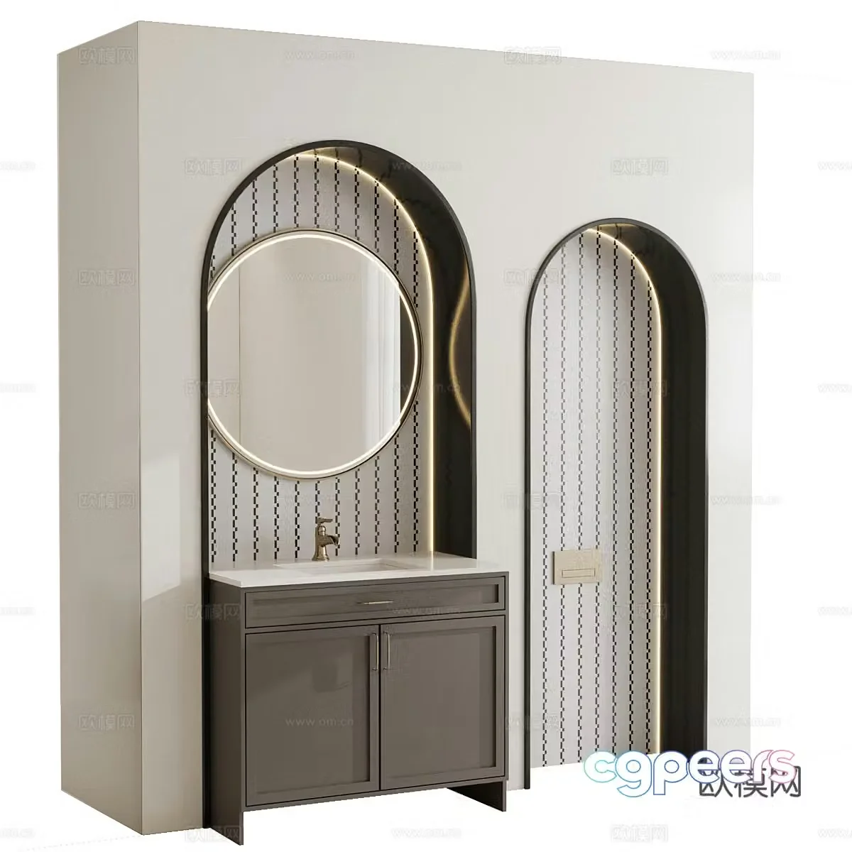 Fauset Bathroom Brizo Bathroom furniture Middle style sink 3D model