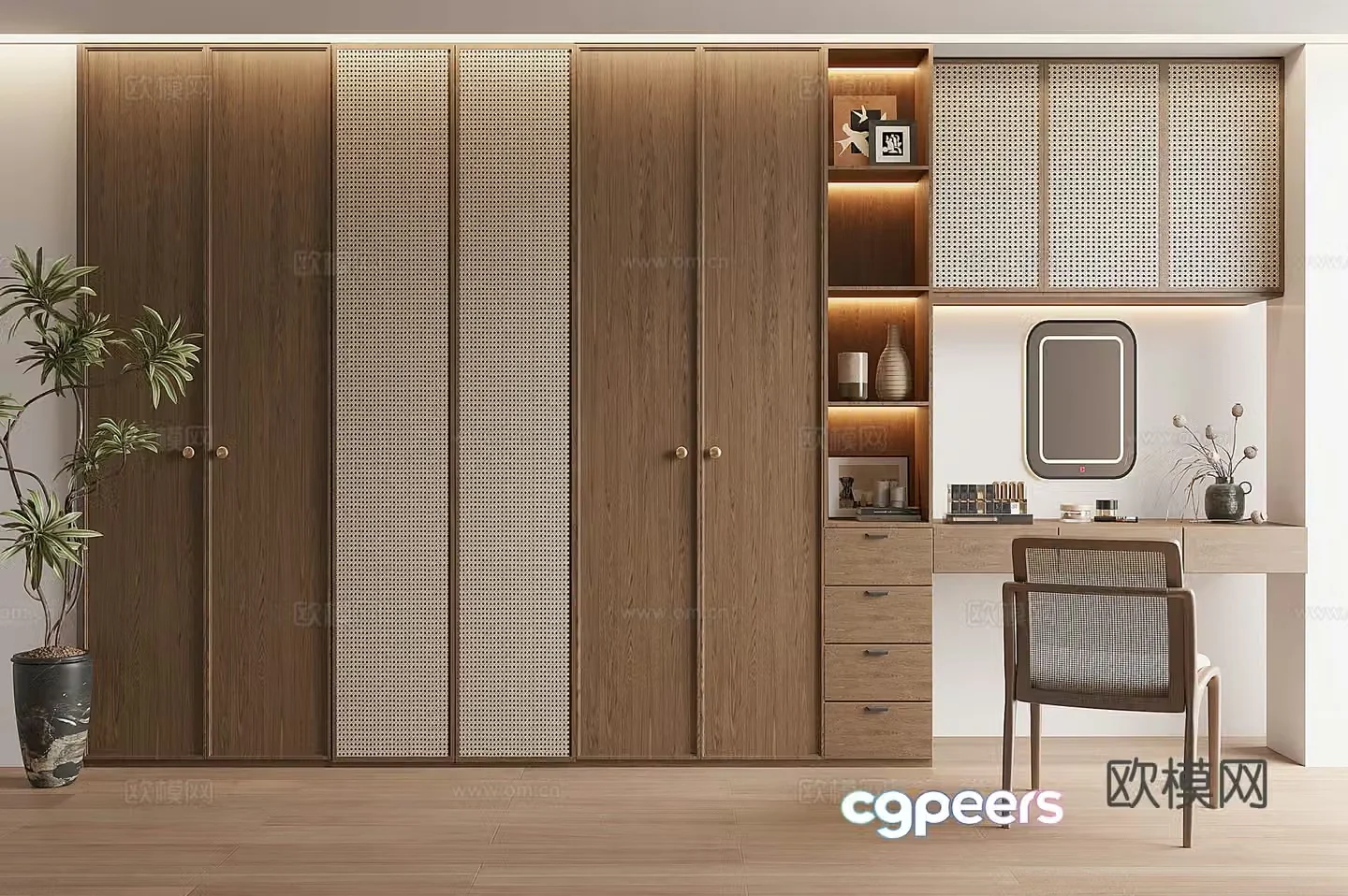 Middle-aged wind wardrobe 3d model