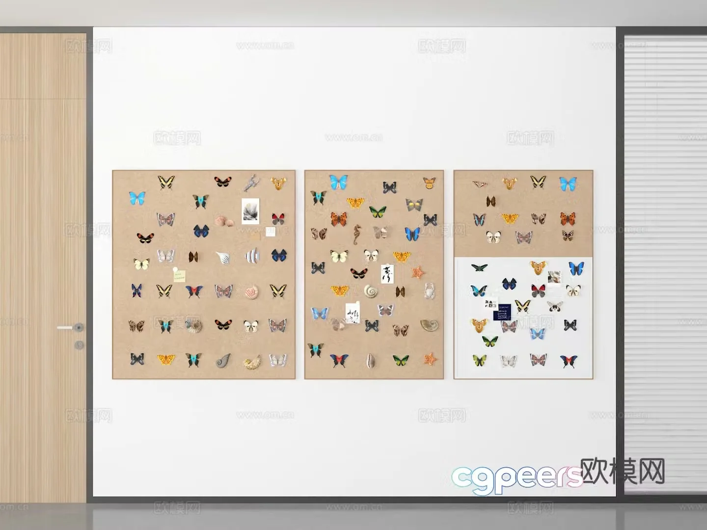 Butterfly hanging ornament specimen wall 3D model
