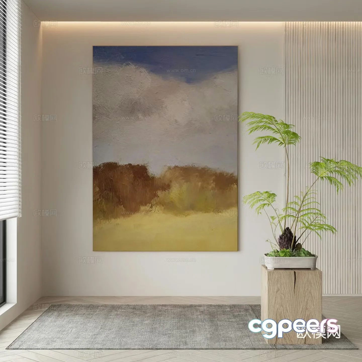 Modern Wasabi Hanging Painting Oil Painting 3D Model