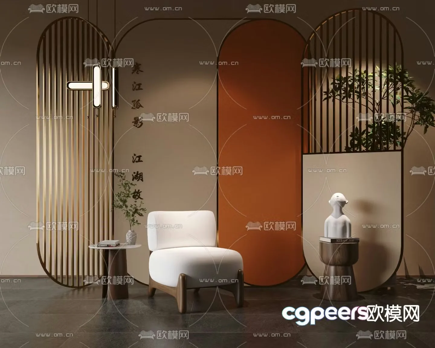 Medieval style single sofa 3d model