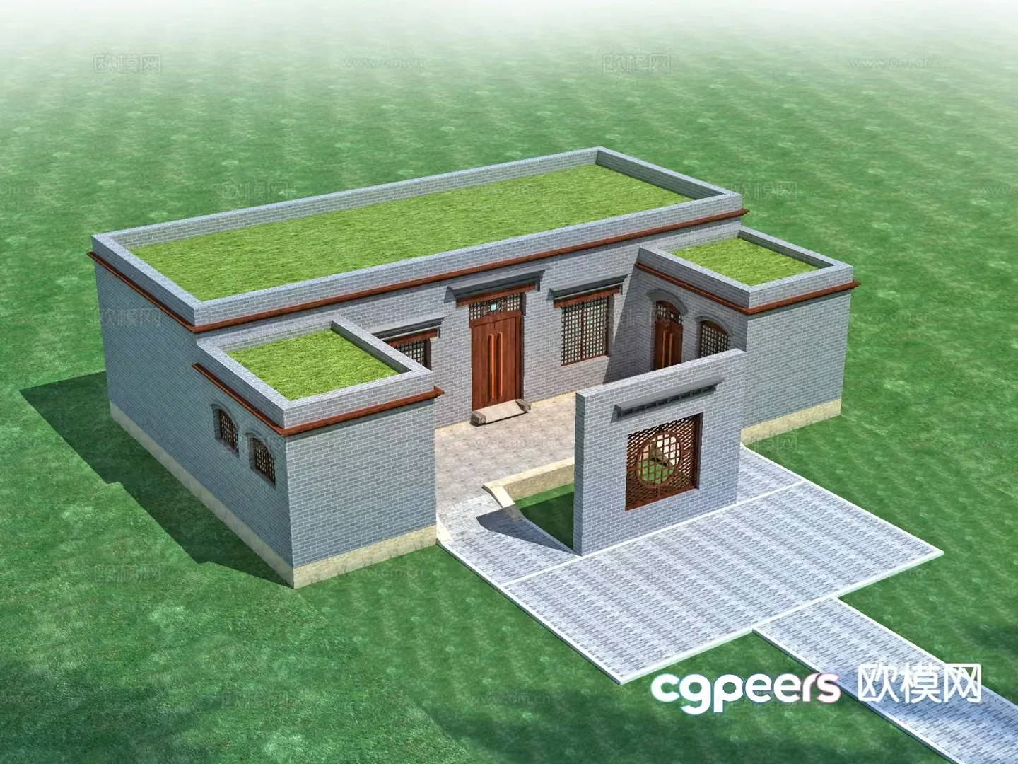 Intangible Cultural Heritage Exhibition Hall Courtyard Appearance 3D Model