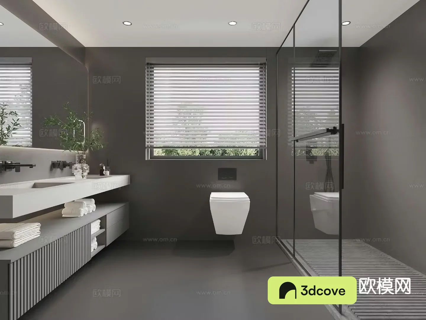 Premium gray bathroom
