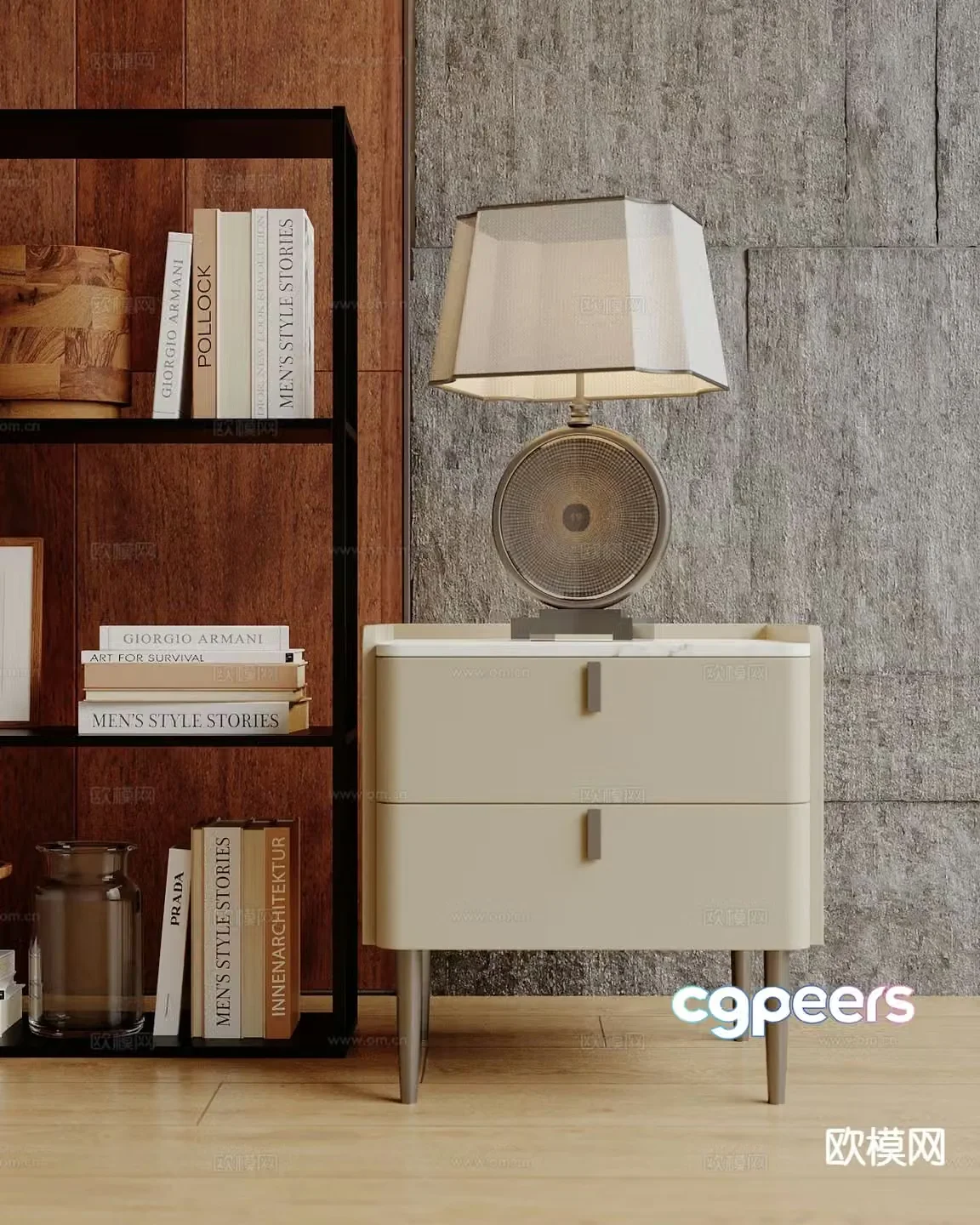 Modern bedside table 3d model