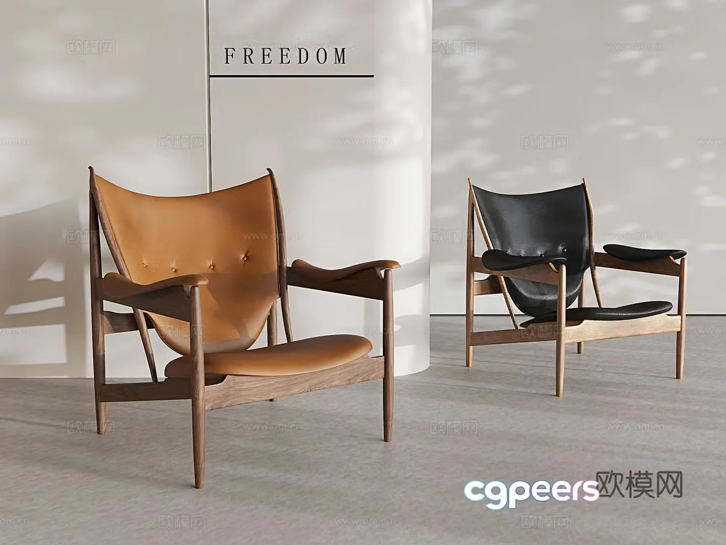 Italian style chair leisure chair 3d model