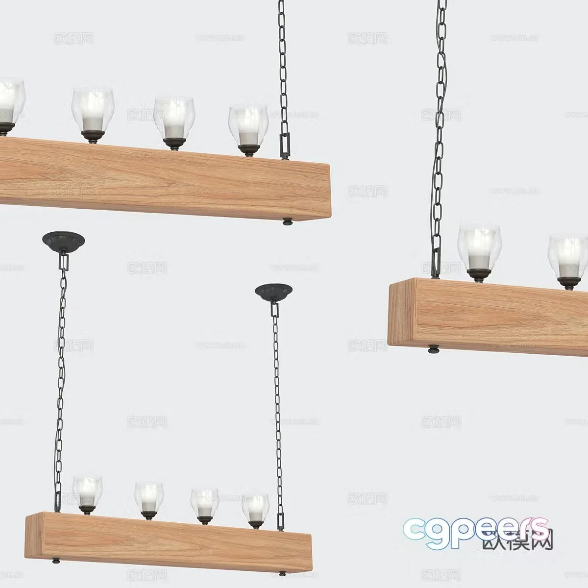 Nordic simple chandeliers chandeliers simple chandeliers restaurant chandeliers wooden chandeliers lamps 3D model
