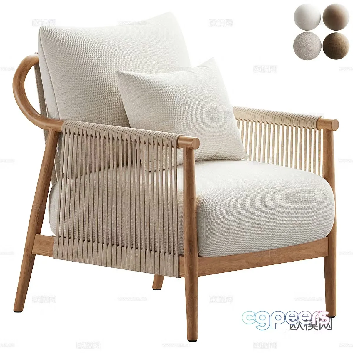 New Chinese Brena soft-pack armchair 3d model