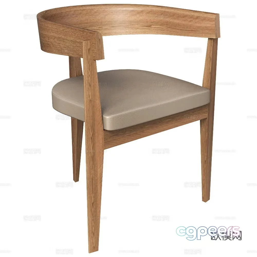 Modern single chair dining chair 3d model