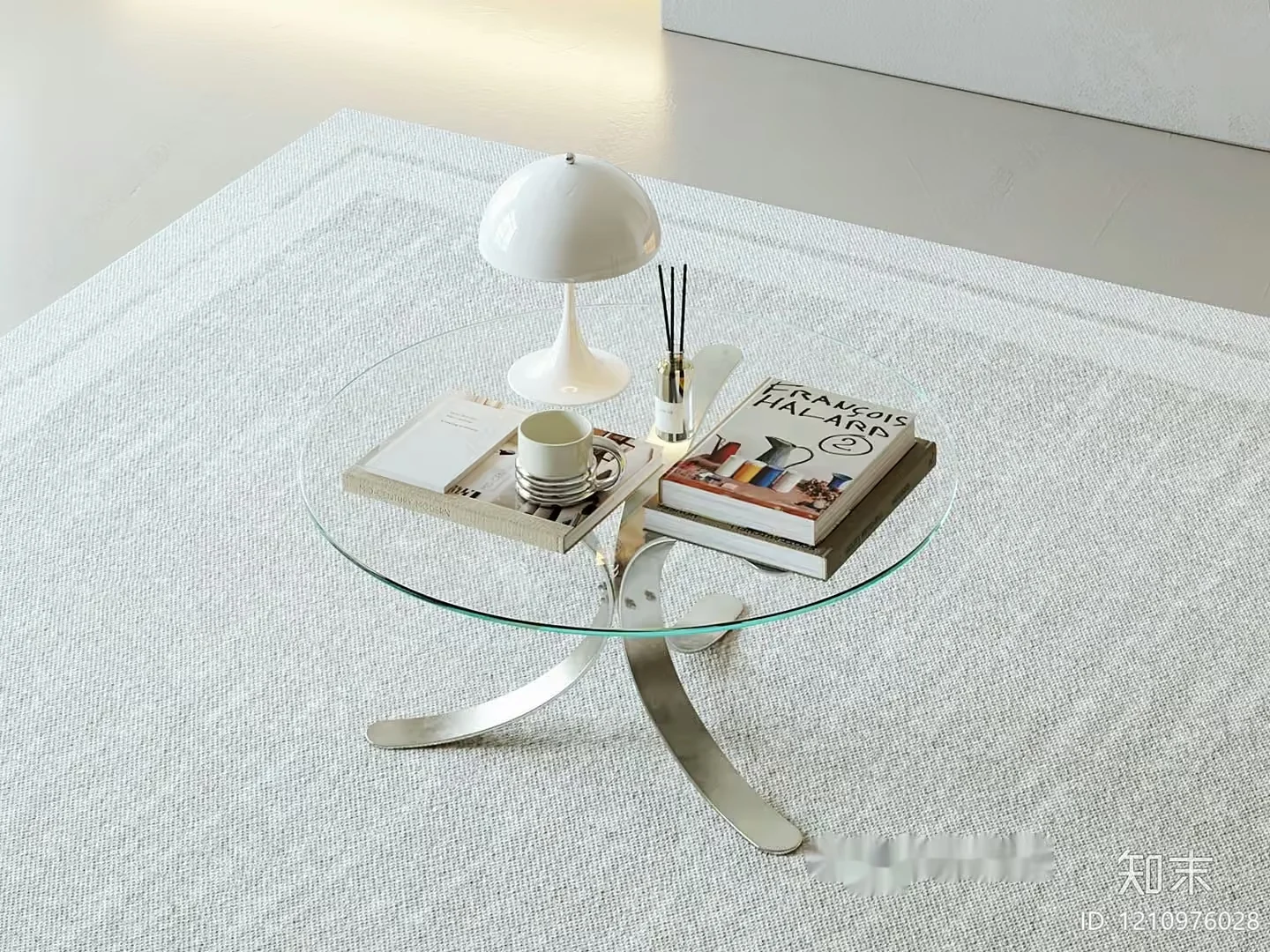 Modern Glass Table 3D Model – 7163 – VRAY Render