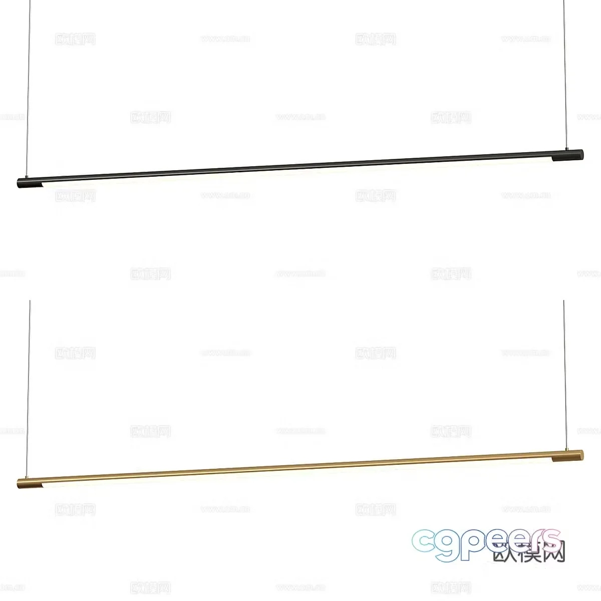 Modern light luxury minimalist linear decorative chandelier 3d model