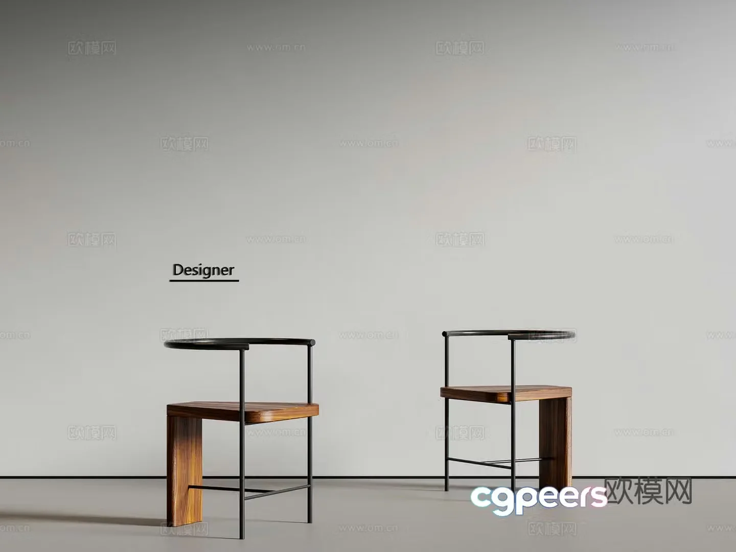 Medium style dining chair single chair 3d model