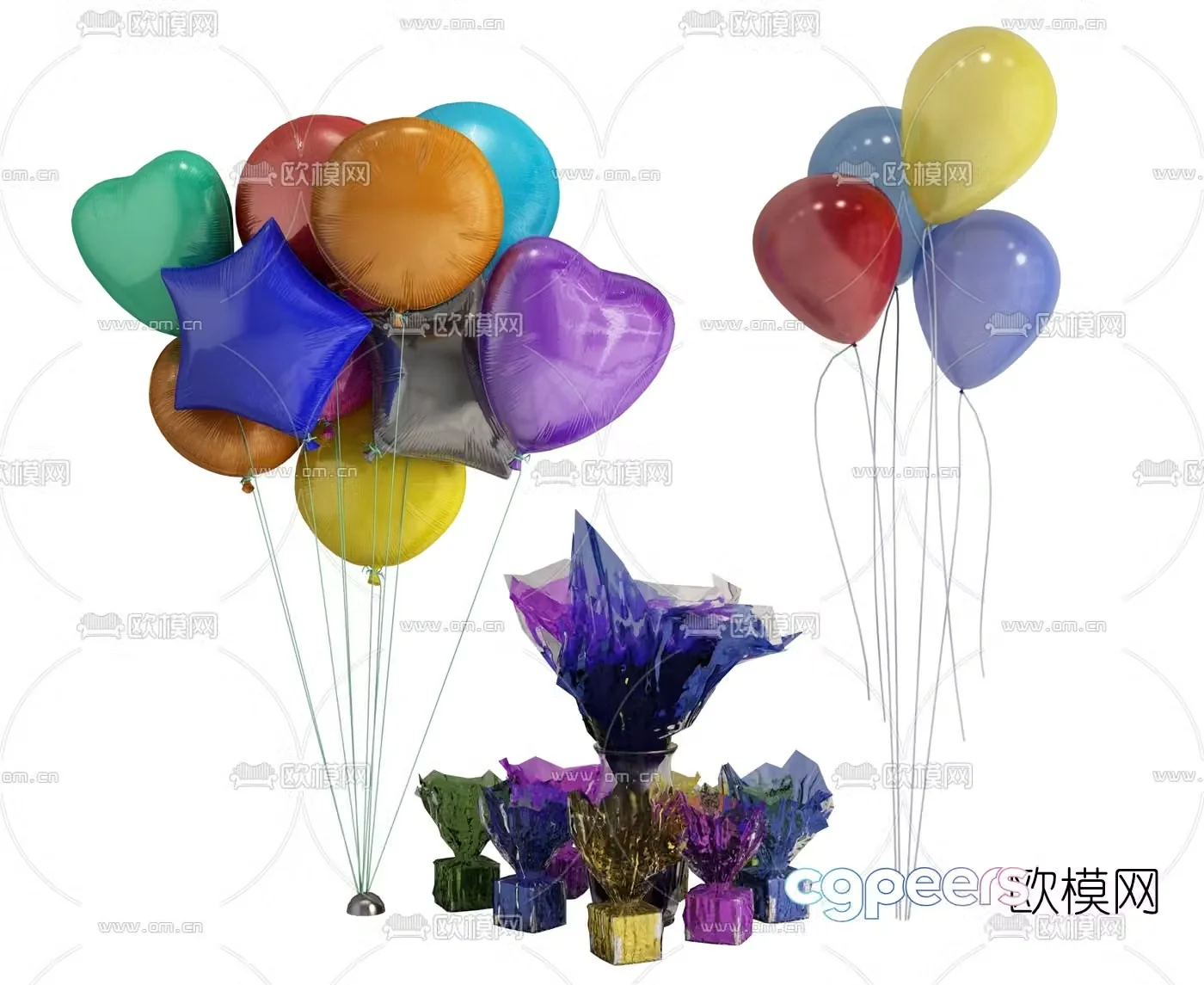 Modern children’s balloon playset 3d model