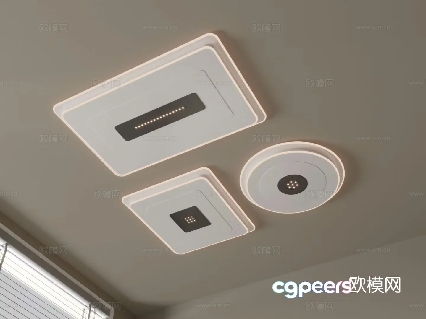 Modern geometric ceiling lamp 3d model