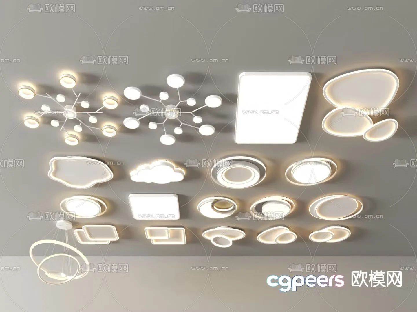 Cream style ceiling lamp 3d model