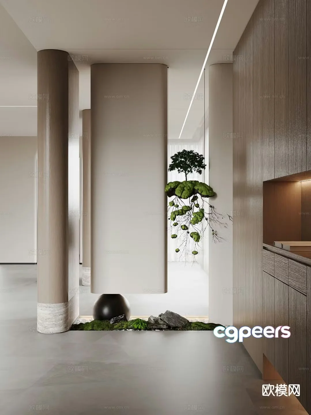 Modern entrance aisle 3D model