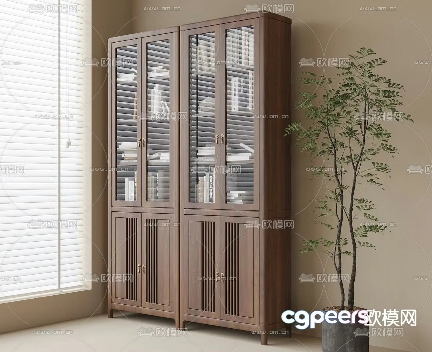 New Chinese style bookcase 3d model