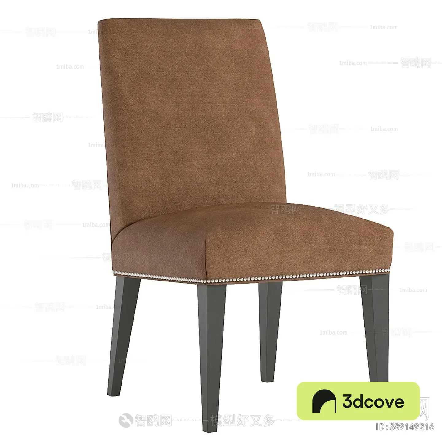 A Brown Chair With White Trim