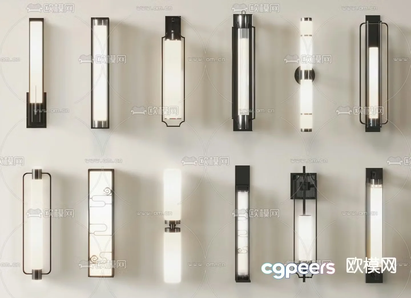 New Chinese wall light 3D model