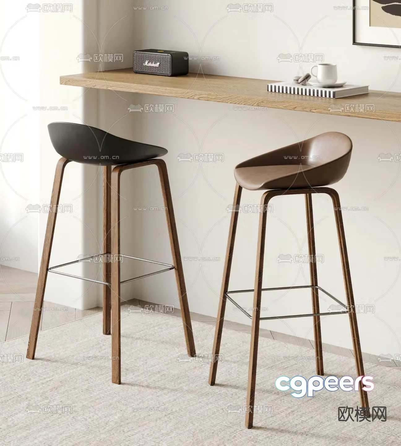 bar stool bar stool high stool 3d model