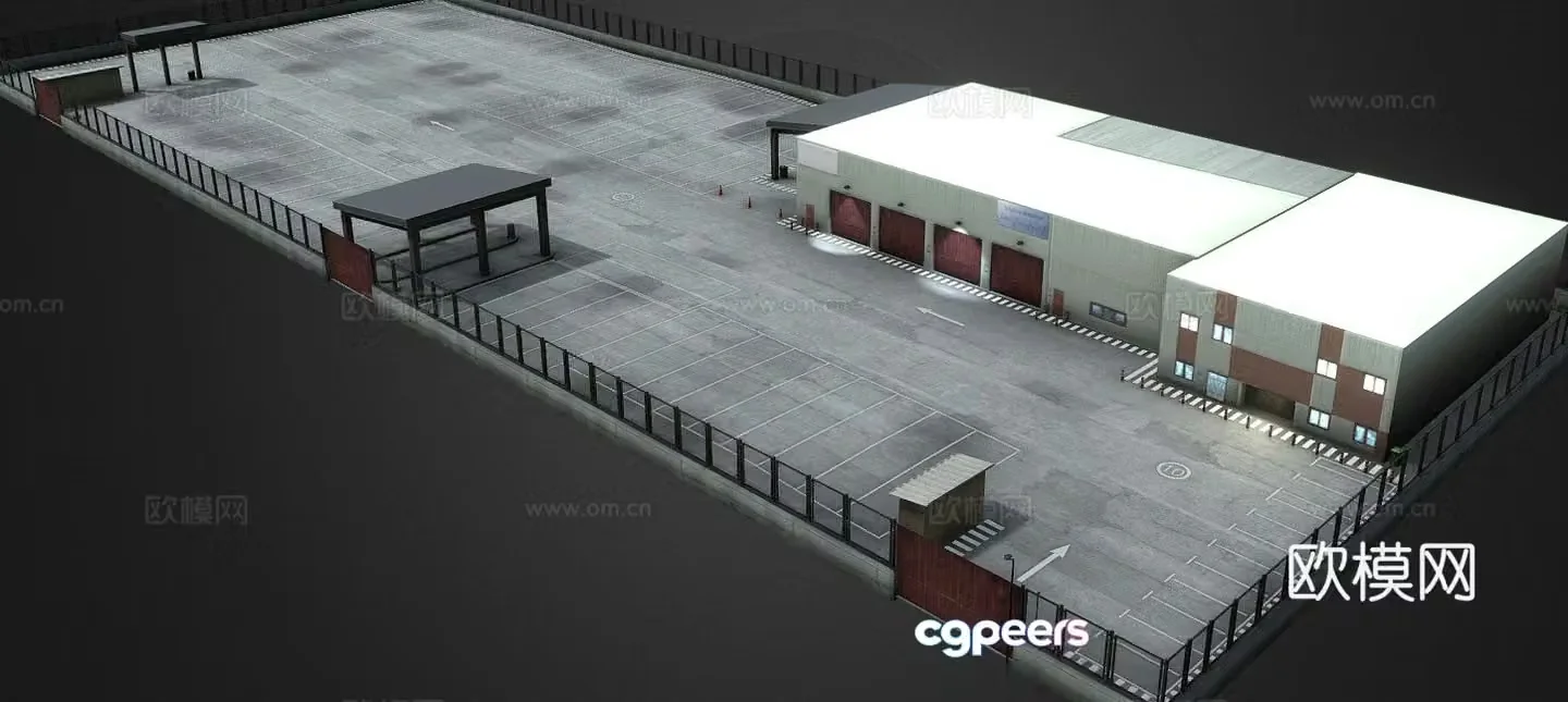 parking lot bus 3d model