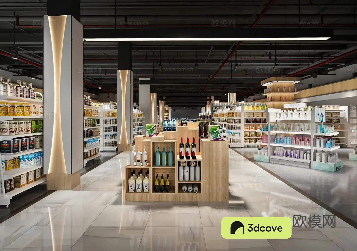 Modern industrial style supermarket