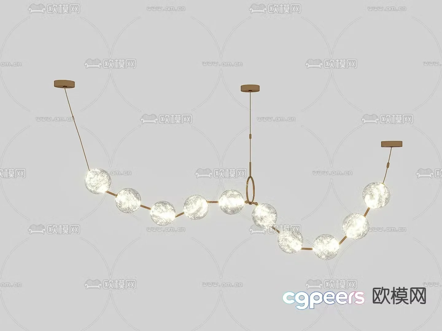 Light luxury chandeliers Restaurant chandeliers 3D model