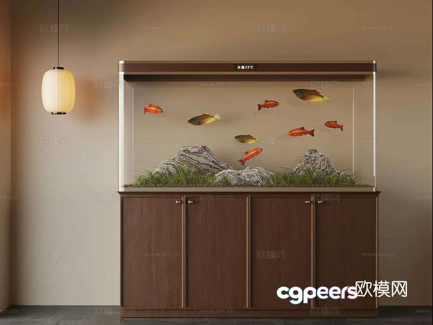 New Chinese fish tank 3D model