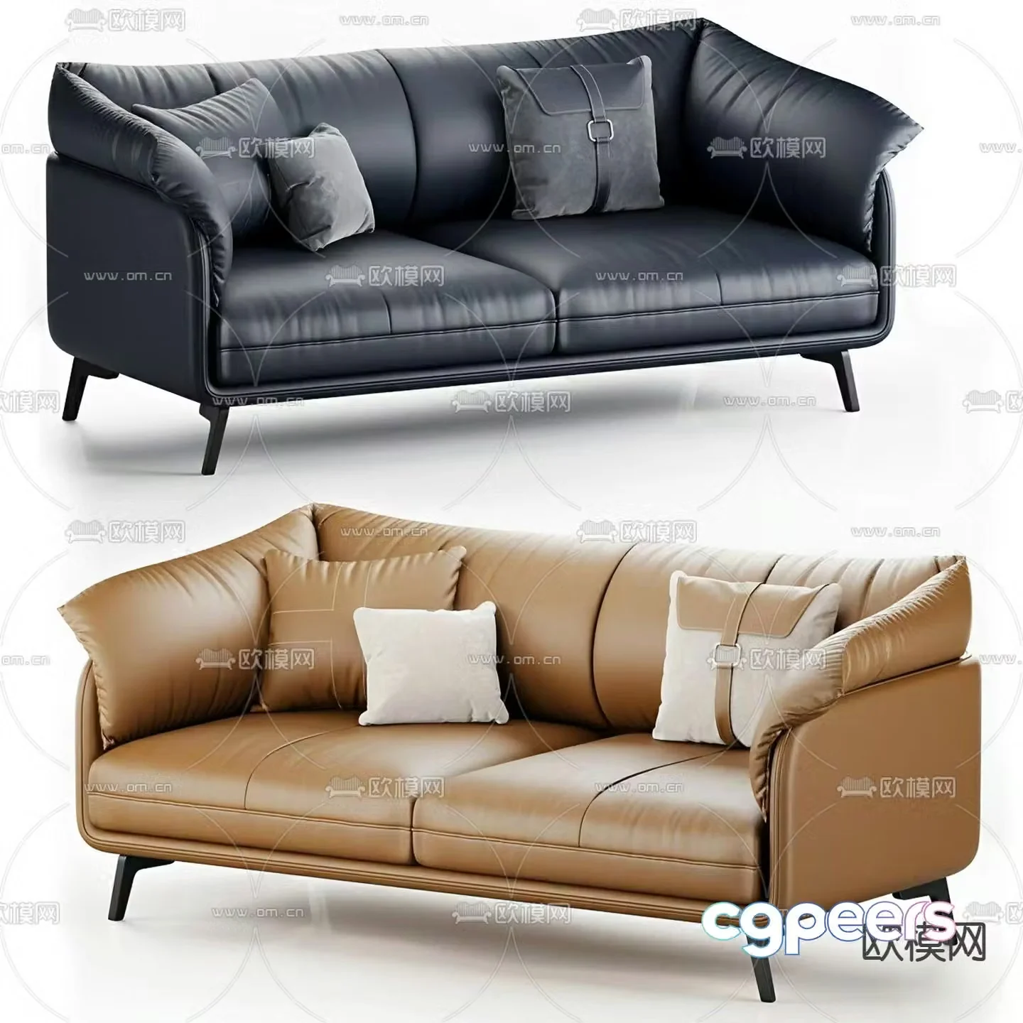 Olos Bergere loveseat 3d model