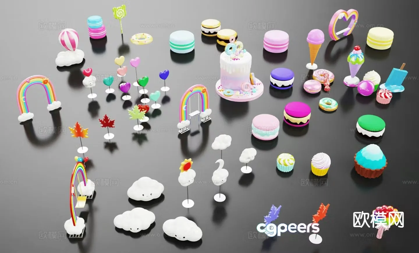 Modern cake toy ice cream toy 3d model