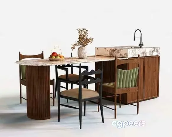 A Modern Kitchen 3D Model – 11110 – VRAY Render