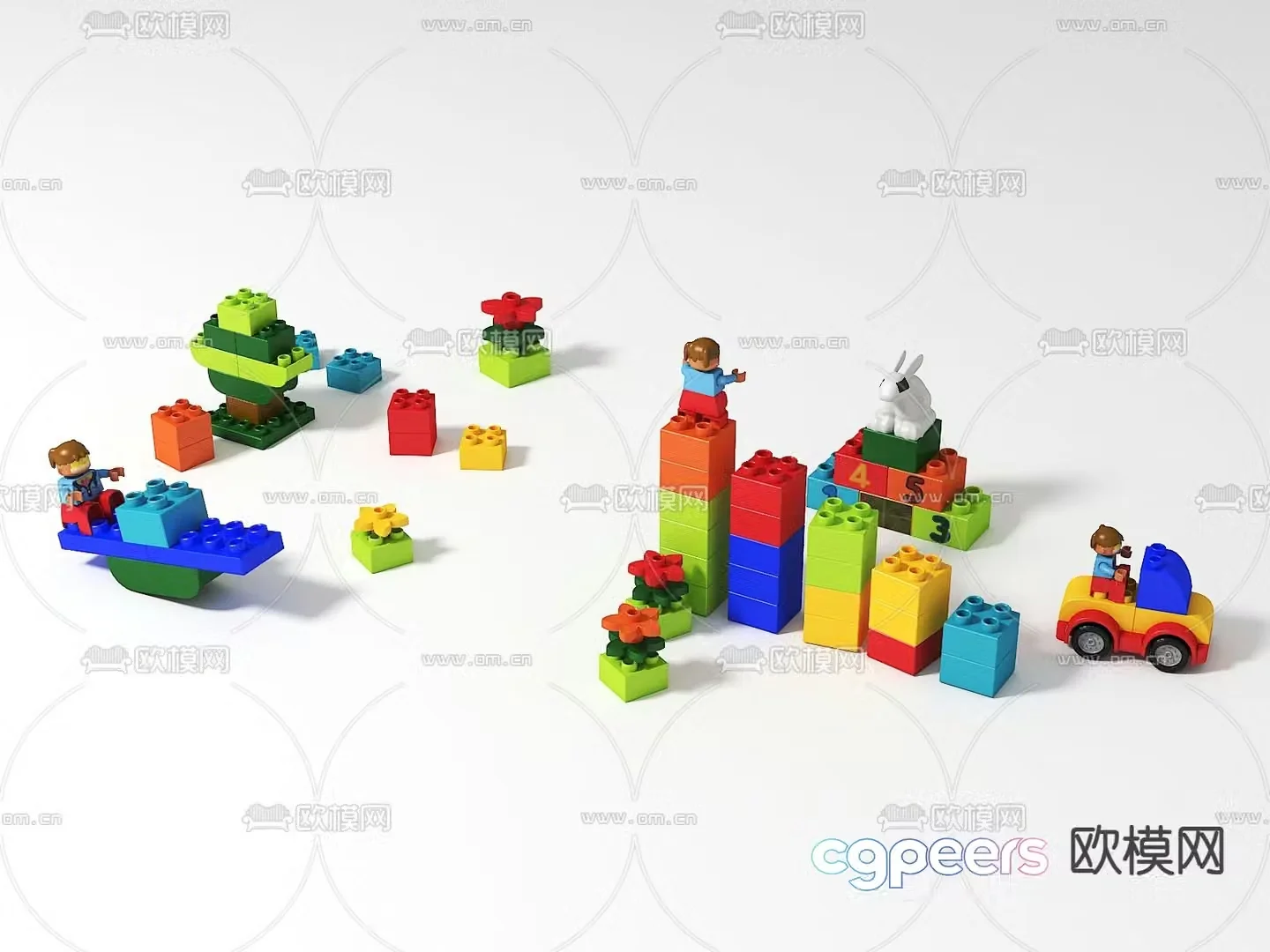 Lego building blocks toy 3d model