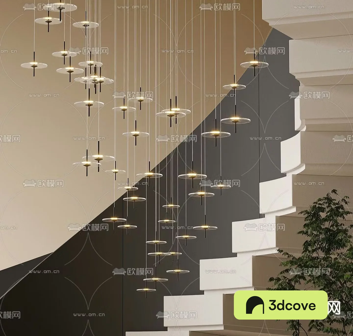 Crystal lamp Stair chandelier