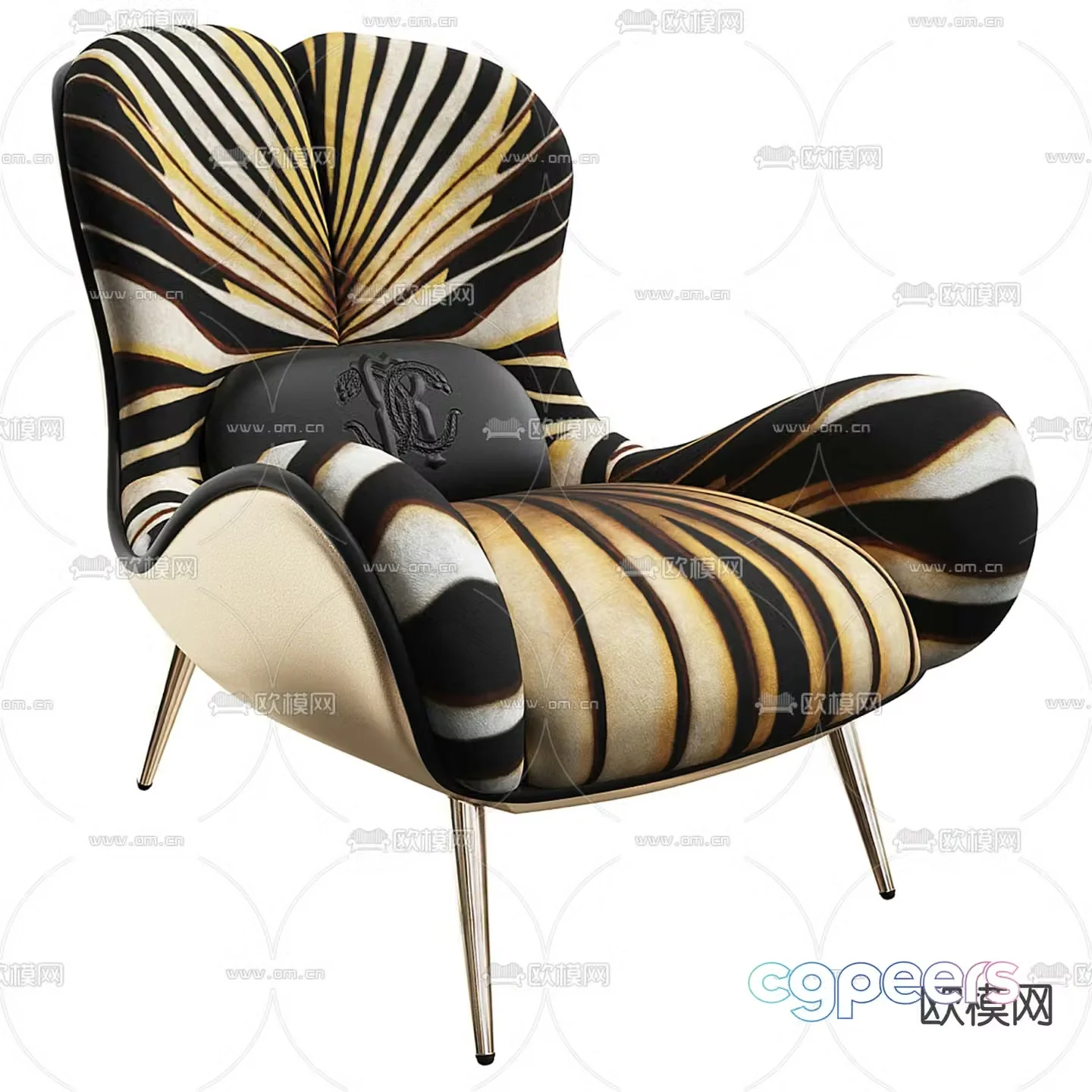 Roberto Cavalli European style leisure chair 3d model
