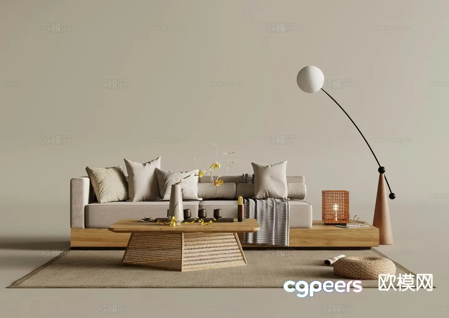 Wabi Sabi modular sofa 3d model
