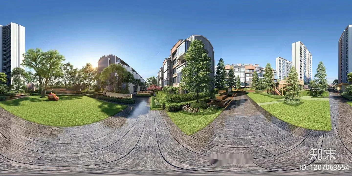 Modern Apartment Complex 3D Model – 292 – VRAY Render