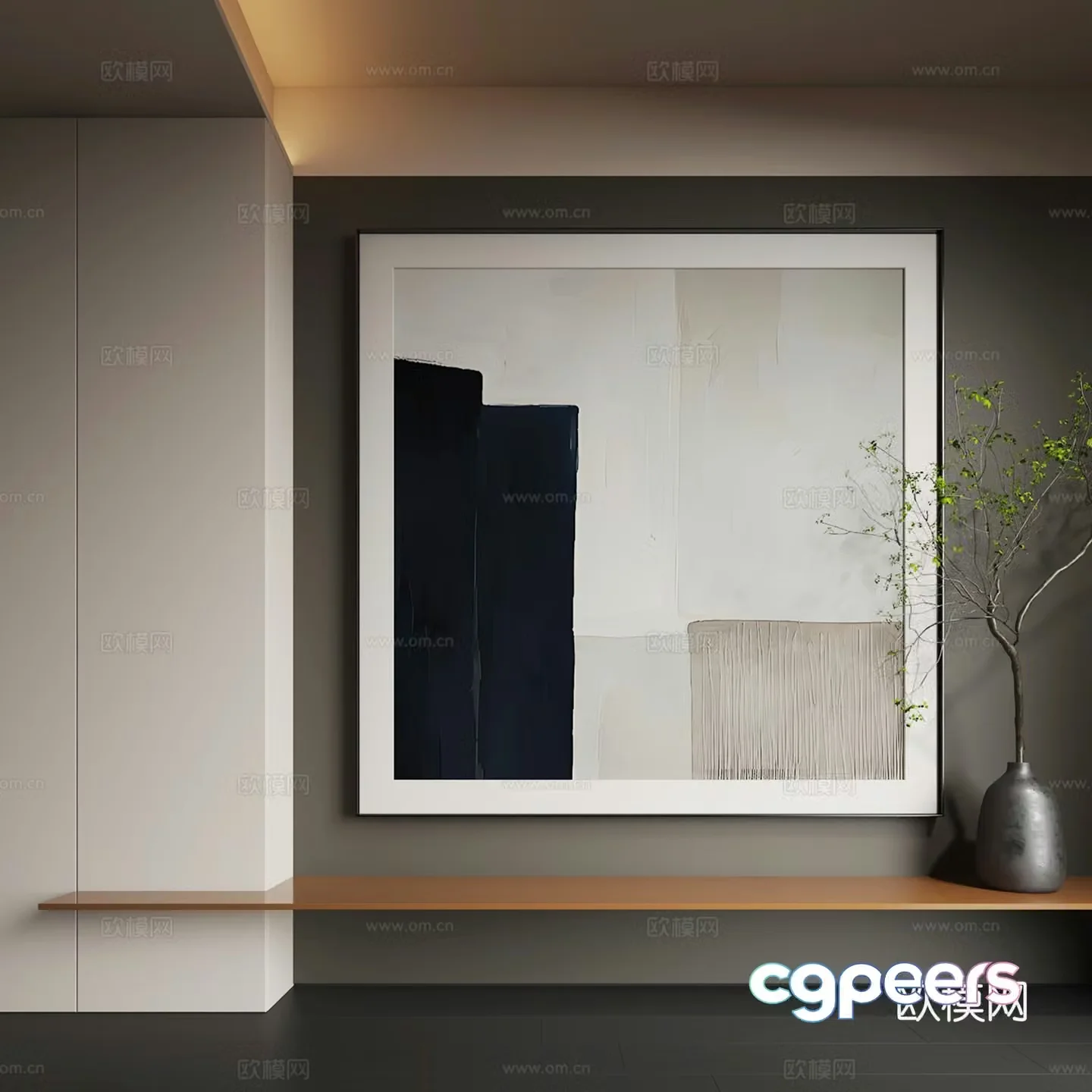 Modern abstract hanging paintings Modern Wasabi decorative paintings Modern light luxury hanging paintings Modern Italian 3D model