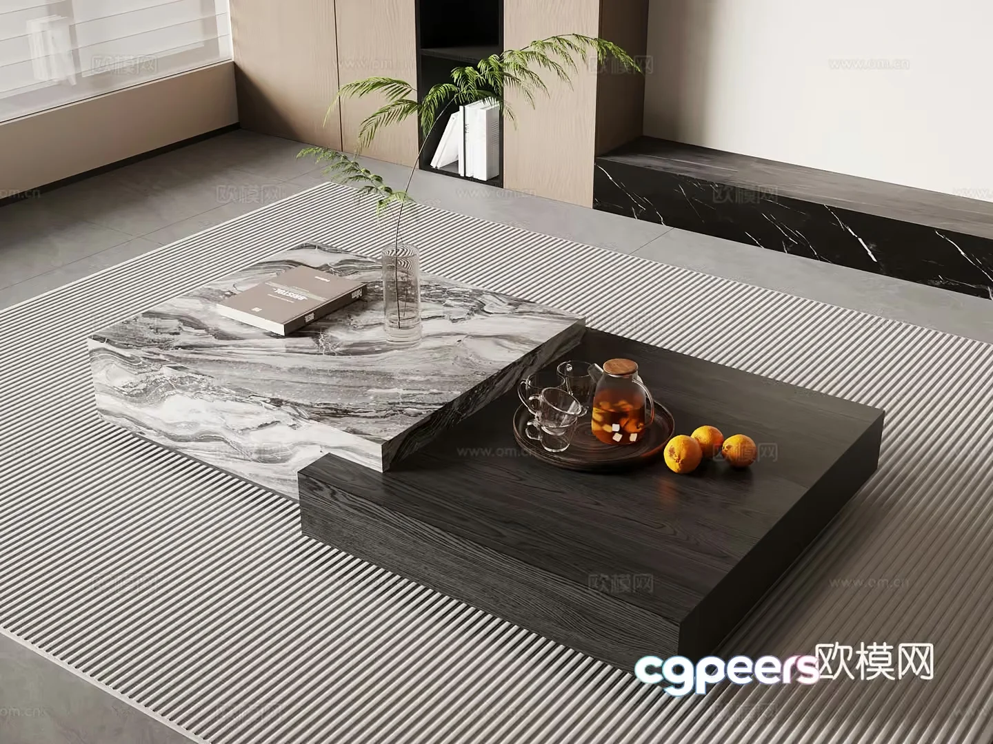 Modern Living Room 3D Model – 10108 – VRAY Render