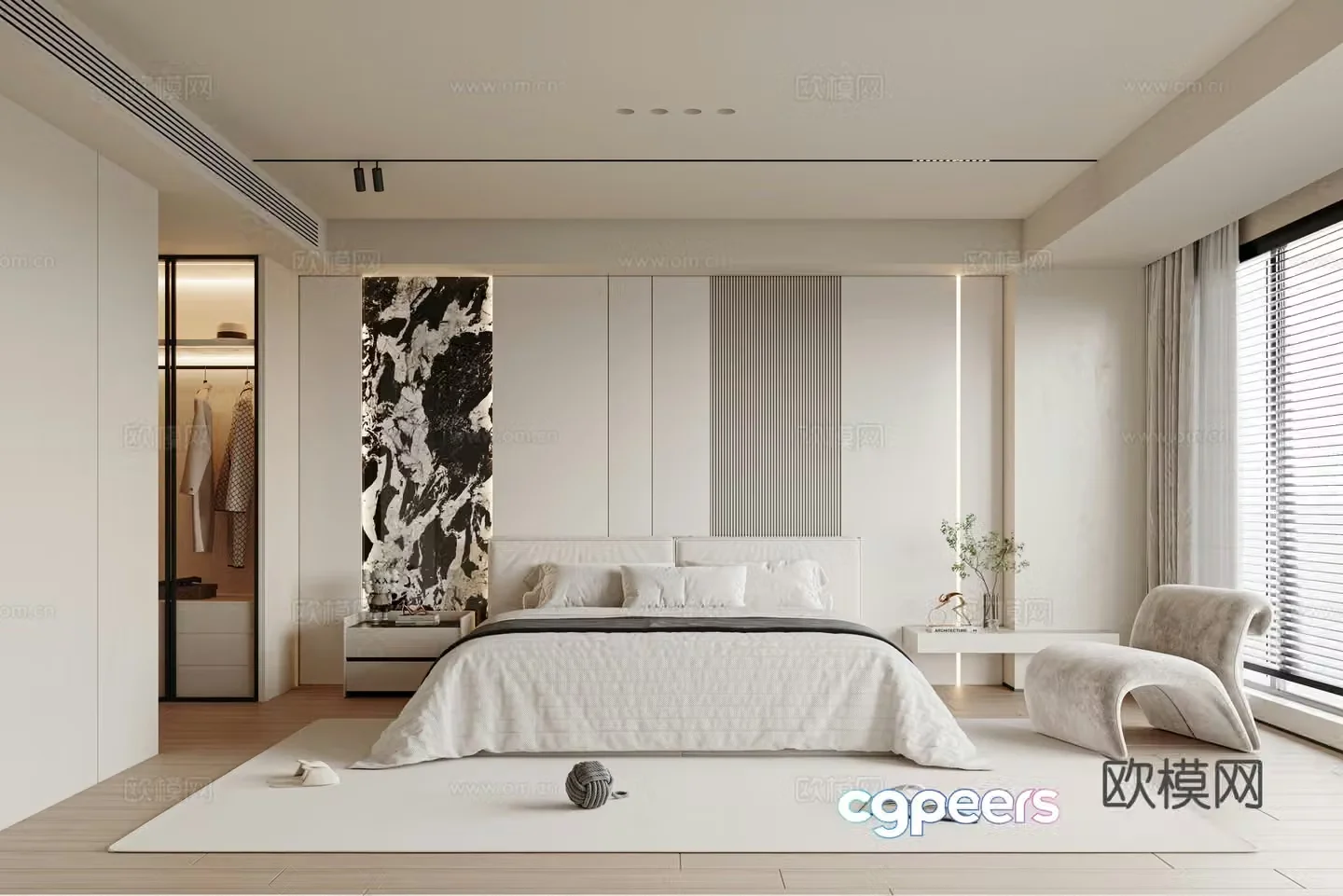 Modern bedroom master bedroom 3d model
