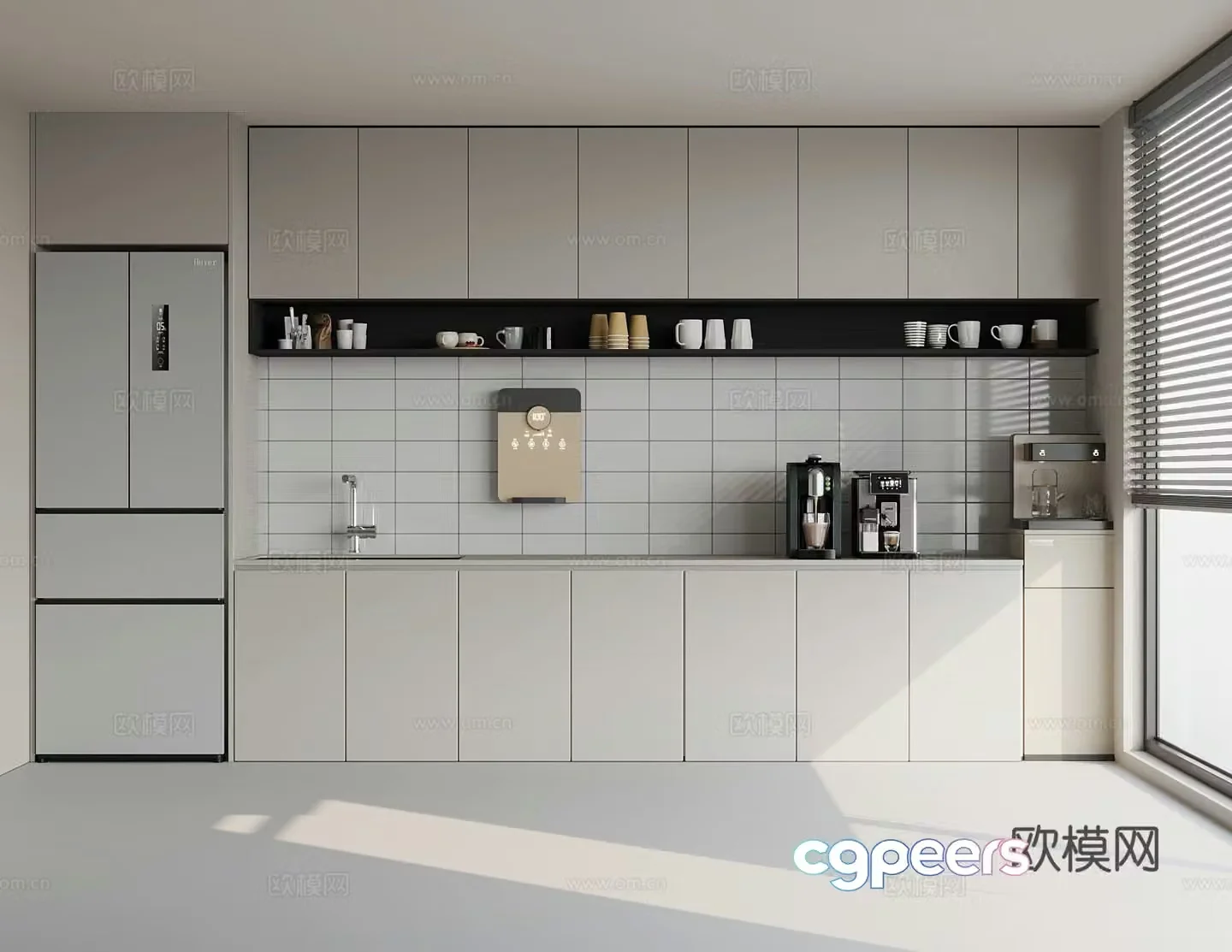 Modern 3D model of tea room
