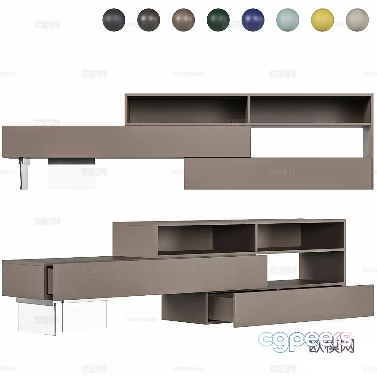 Modern Italian TV cabinet chest of drawers 3d model