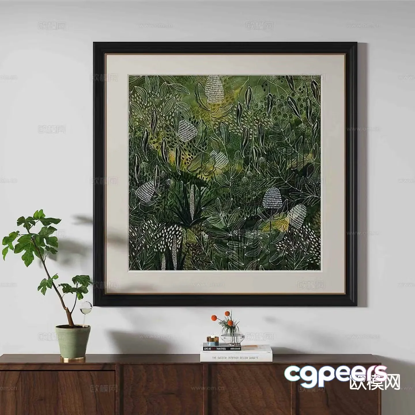 French hanging painting decorative painting 3d model