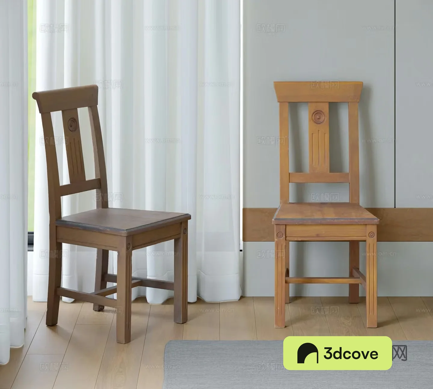 Retro solid wood chair