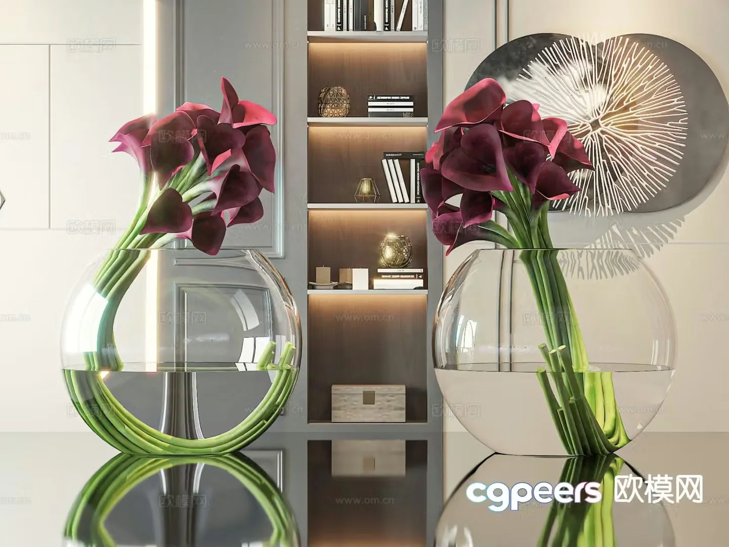 vase floral arrangement flowers calla lily flower arrangement 3d model