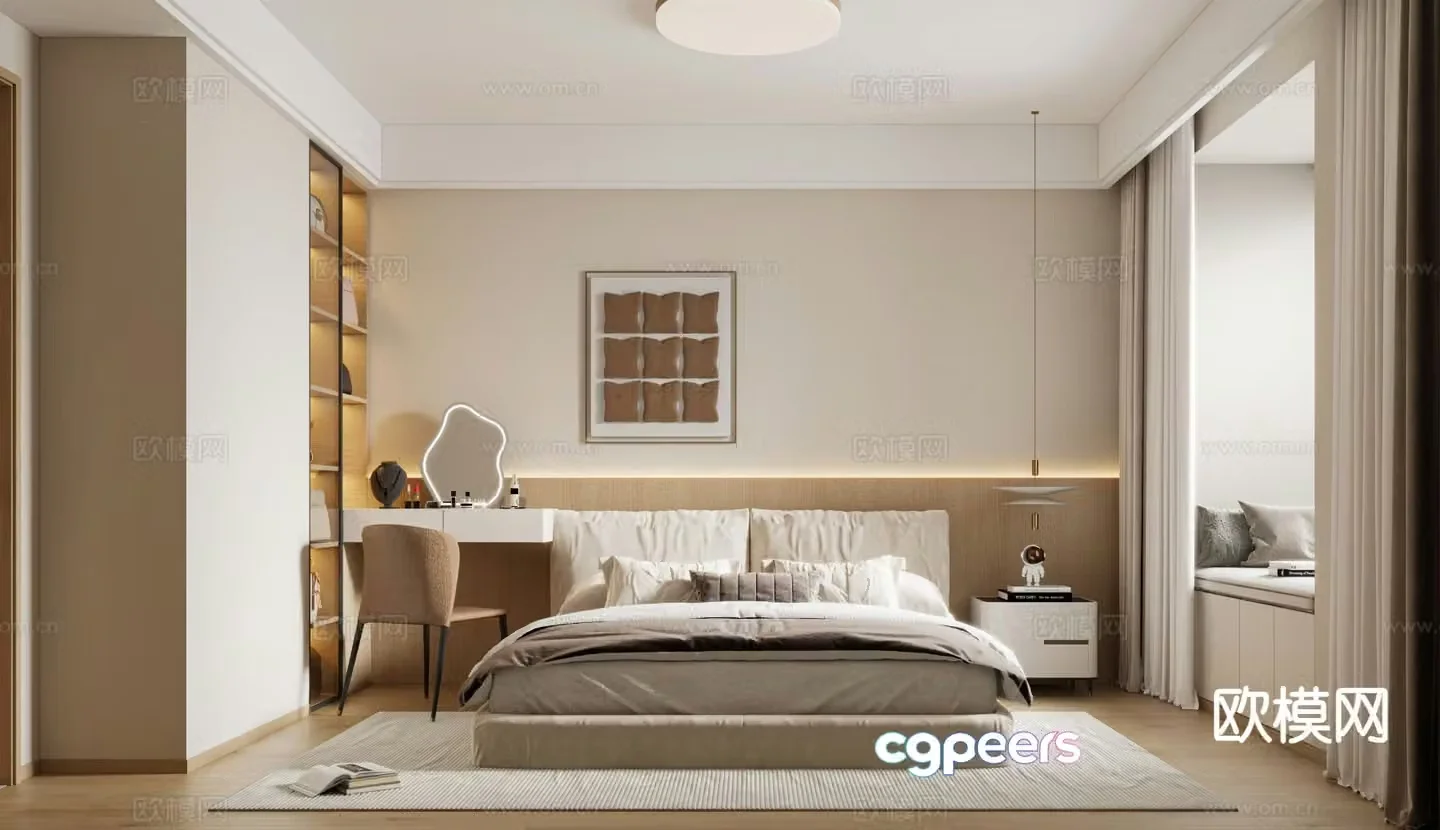 Nordic bedroom master bedroom 3d model
