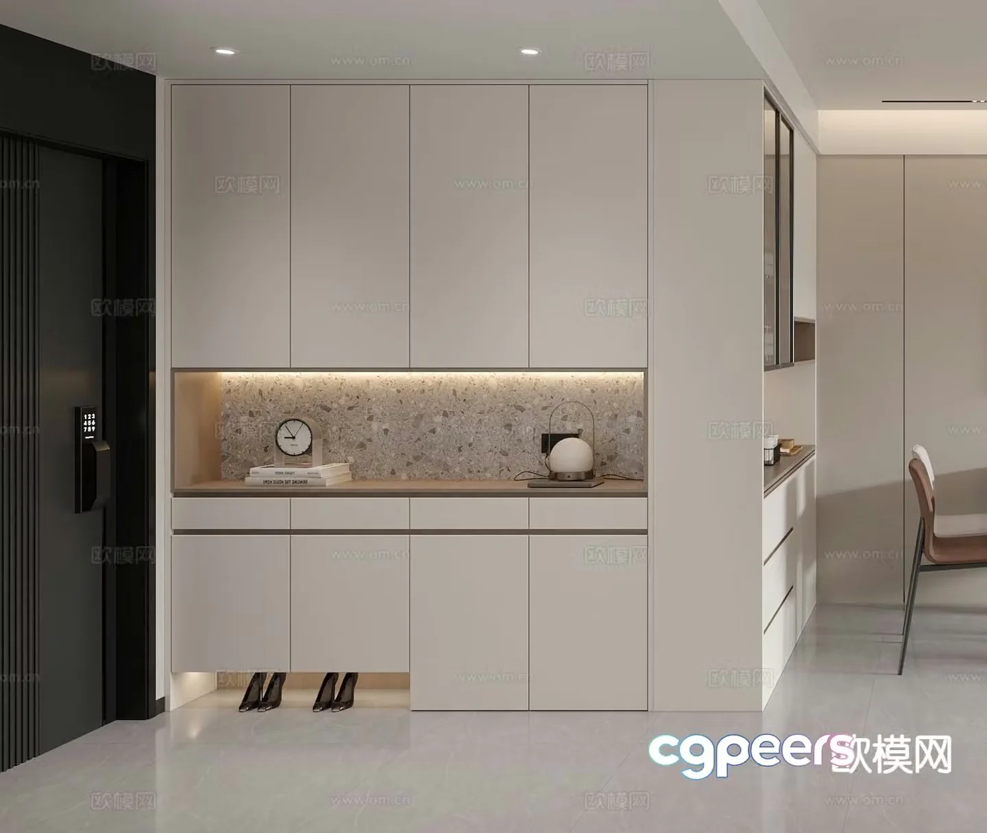 Entrance shoe cabinet wine cabinet 3d model