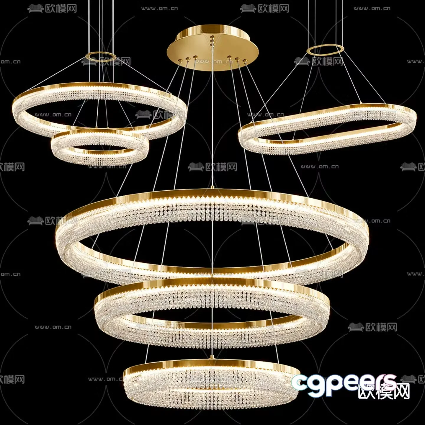 Light luxury chandeliers crystal chandeliers 3D model