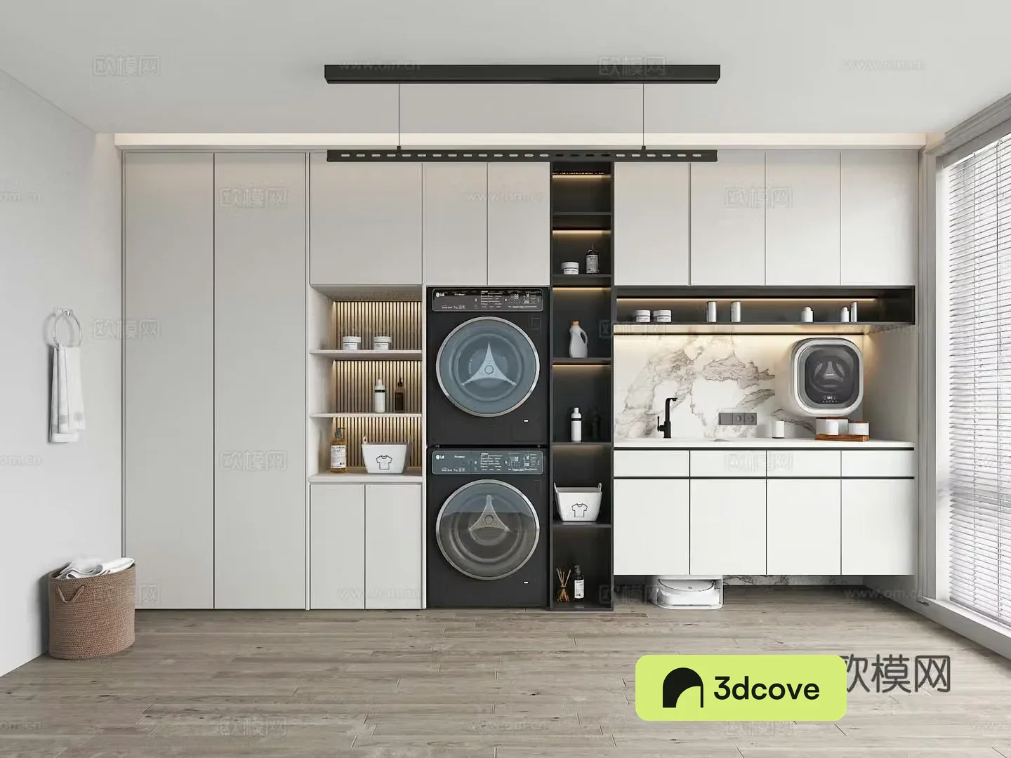 Modern balcony washing machine cabinet
