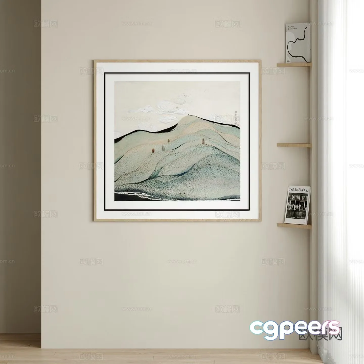 Modern hanging paintings decorative painting 3d model